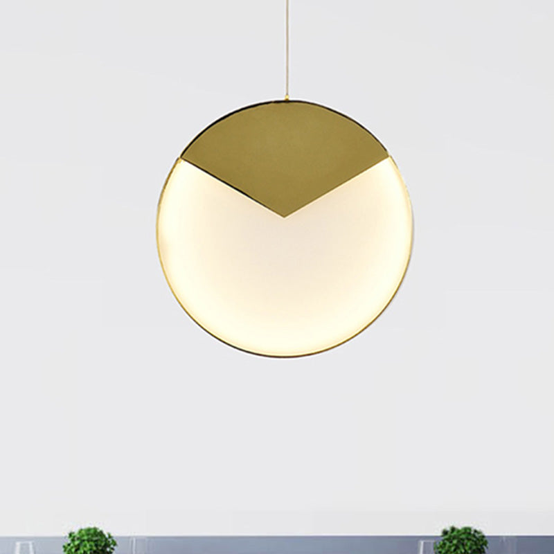 Straight/Triangle/Circular Arc Milk Glass Pendant Lighting Post Modern Led Gold Hanging Ceiling Lamp for Living Room