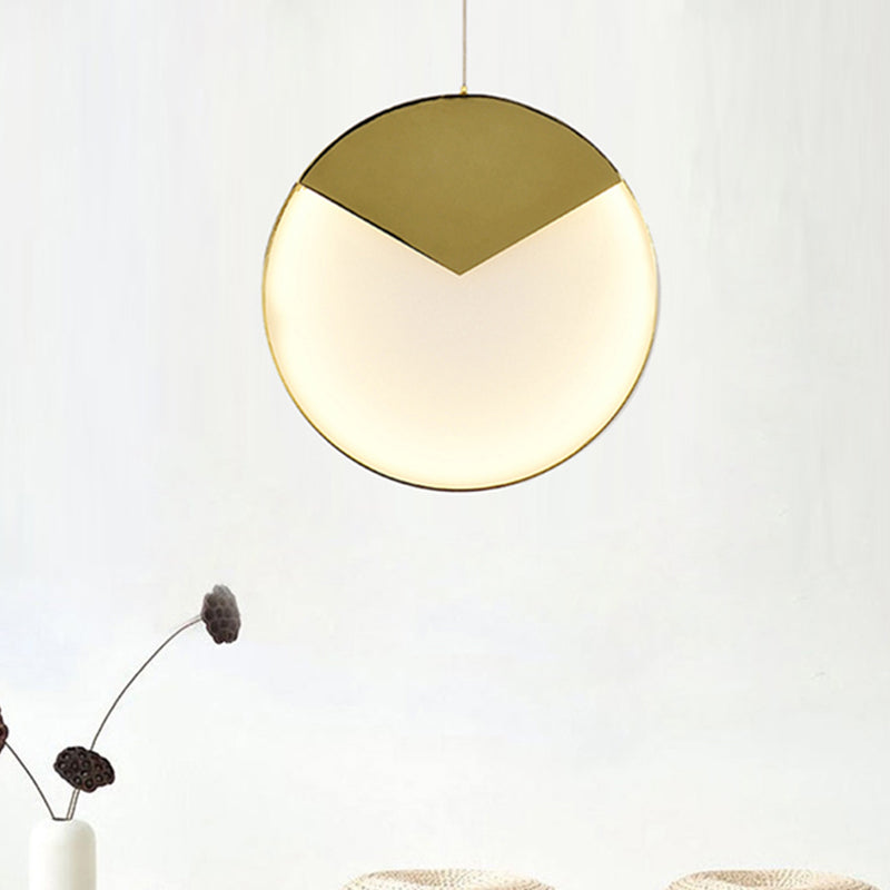 Straight/Triangle/Circular Arc Milk Glass Pendant Lighting Post Modern Led Gold Hanging Ceiling Lamp for Living Room