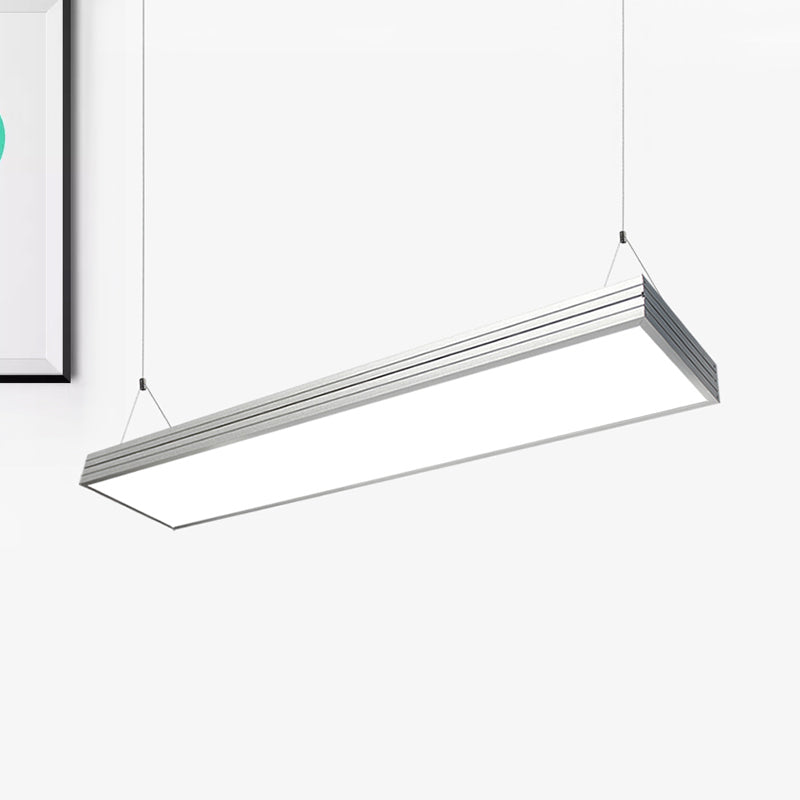 Lampe suspendue du bureau LED avec une nuance à navire en métal simplicité en argent / plafond noir pour salle à manger, 8 "/ 12" de largeur