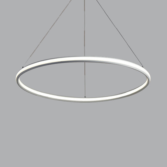 Acrylic Ring Chandelier Simple 1/2/3-Light LED Ceiling Pendant Lighting Fixture in Warm/White/Natural Light