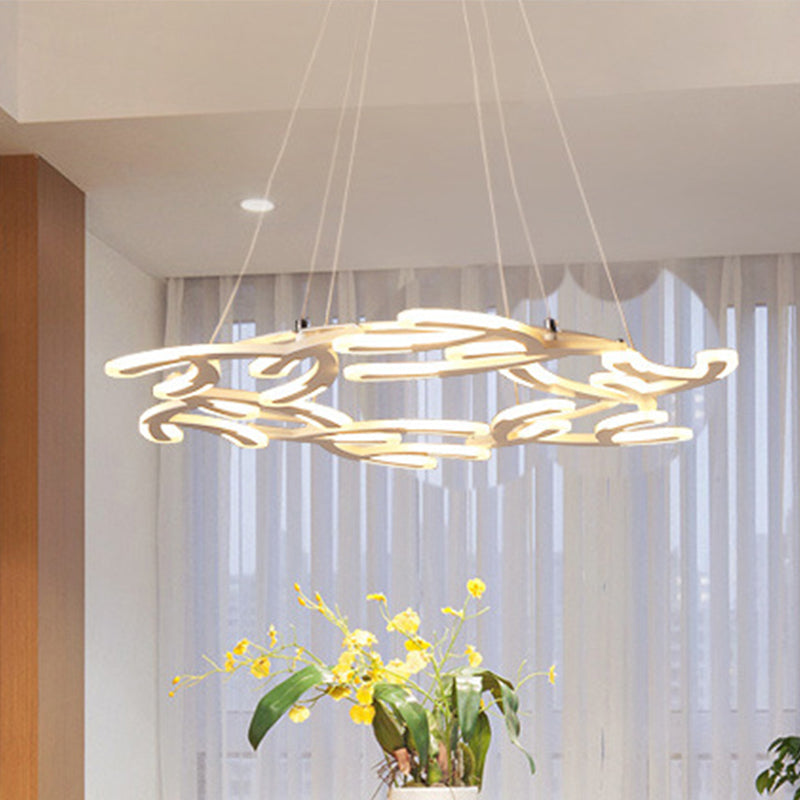 29.5"/37.5"/45" Dia Acrylic Branch Ceiling Light Fixture LED Chandelier Pendant in Warm/White Light