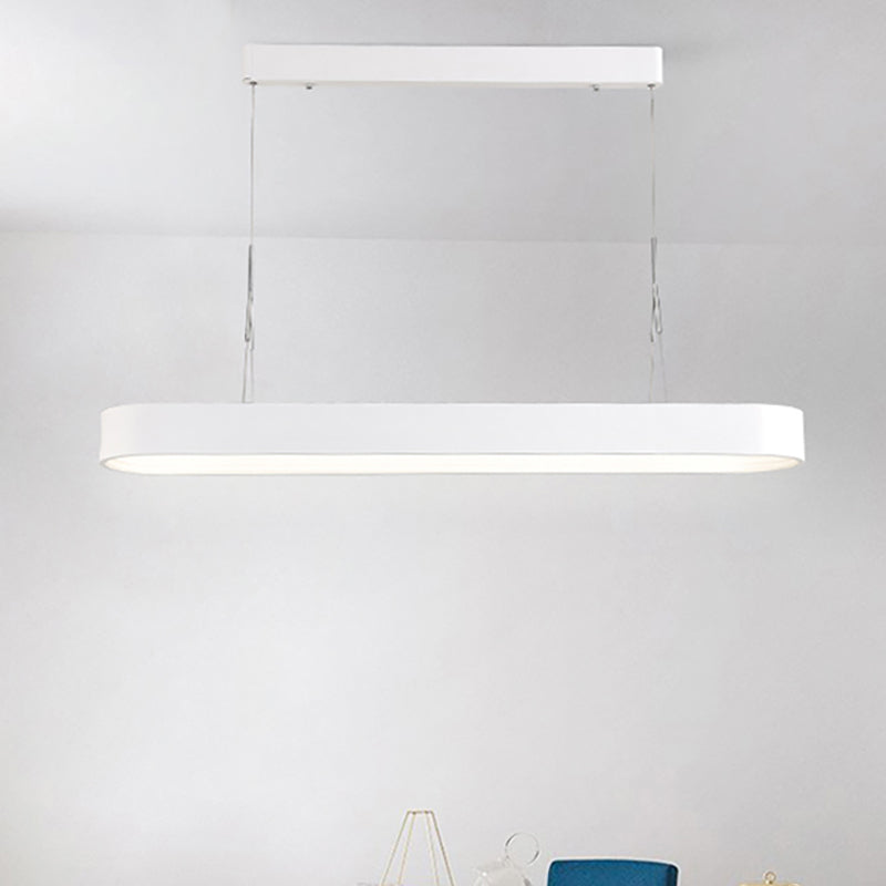 Luminaire pendant elliptique nordique métal métal blanc / gris plafonnier plafond pour salle à manger, 33,5 "/ 47" de large