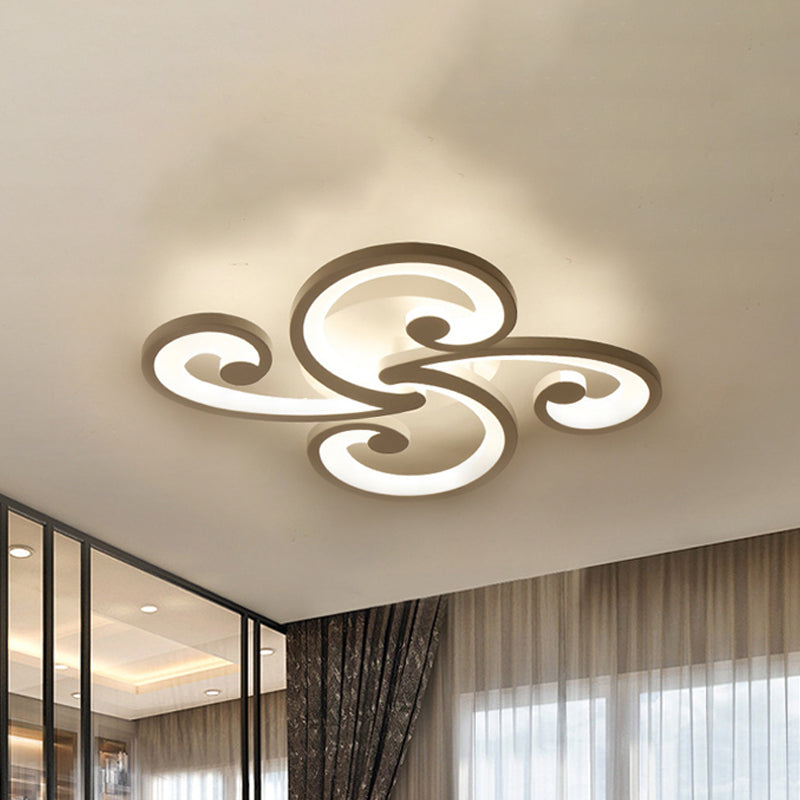 Moderne LED Blütenblatt Flush Mount Leichte Acryl 2/3/4-Licht Schlafzimmer Deckenlampe in warm/weiß/natürliches Licht