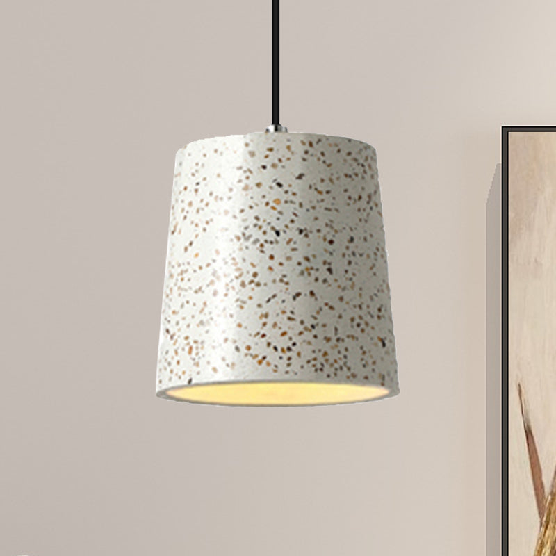 Cement Cone Pendant Lighting in Nordic Style 1 Light Black/White/Brown Hanging Light