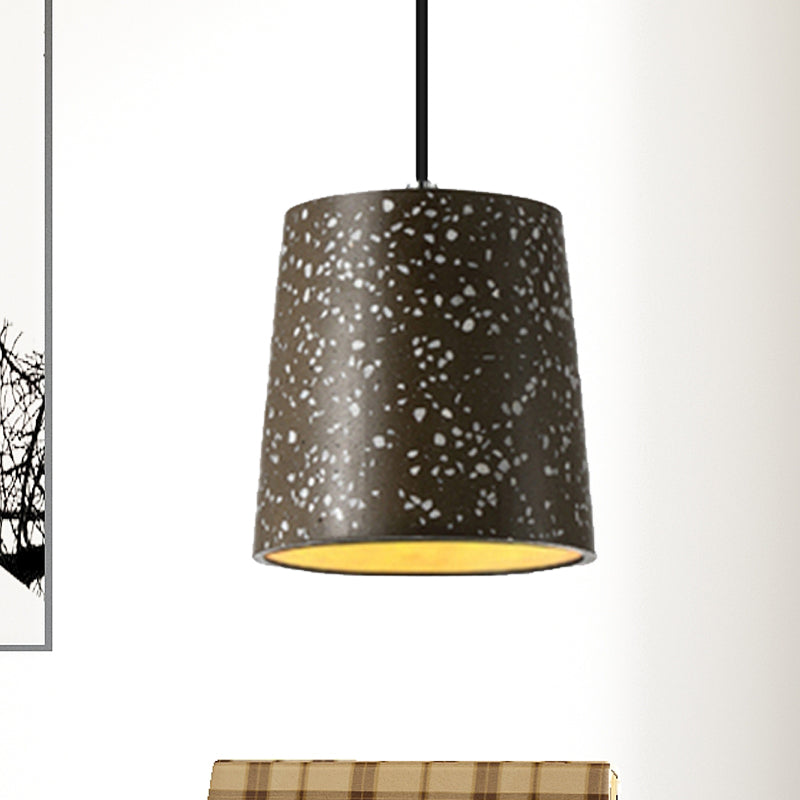 Cement Cone Pendant Lighting in Nordic Style 1 Light Black/White/Brown Hanging Light