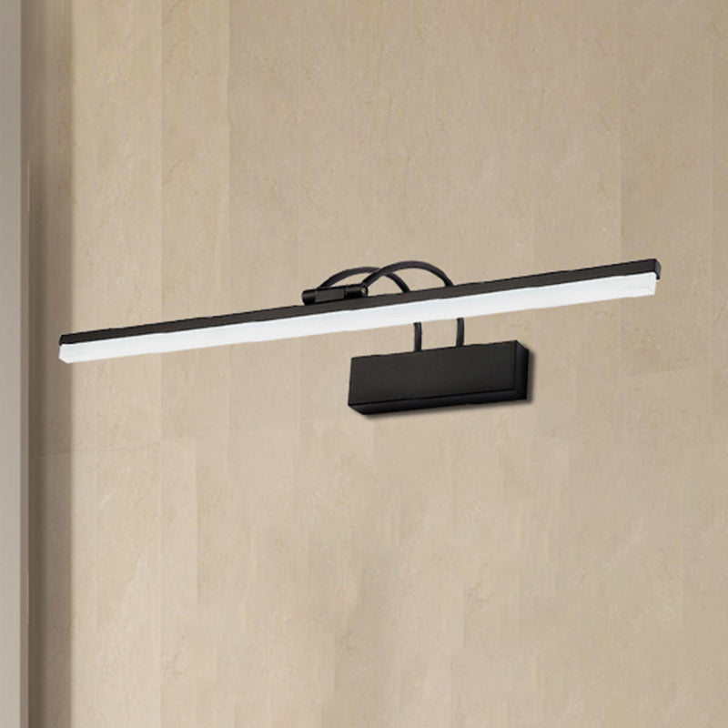 Modernist Slim Acrylic Vanity Lighting Fixture 16"/20" W LED Wall Mount Light in Black for Bathroom, Warm/White Light