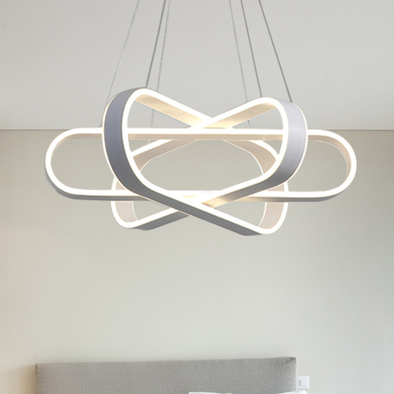 Ellipse Schlafzimmer Kronleuchter Lampe Acryl 1 leichte moderne LED -Decke Anhänger in Weiß