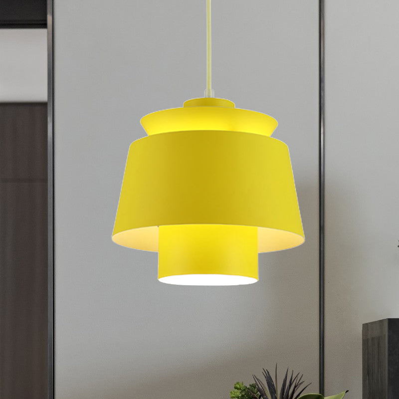 Luminaire de style moderniste luminaire suspendu métallique 1 lampe de salon de la tête en noir / gris