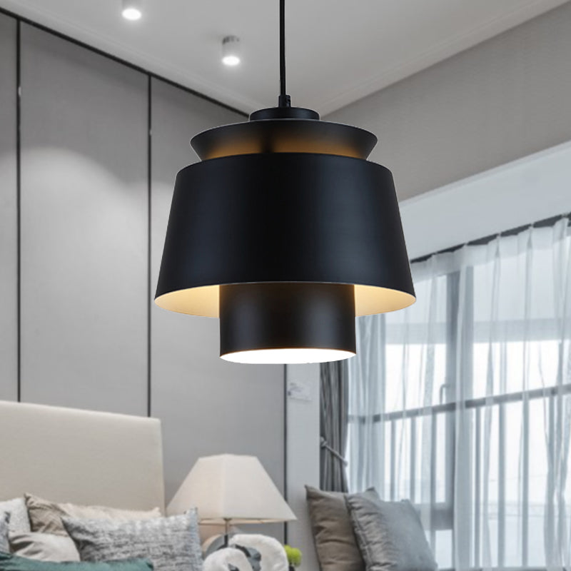 Luminaire de style moderniste luminaire suspendu métallique 1 lampe de salon de la tête en noir / gris