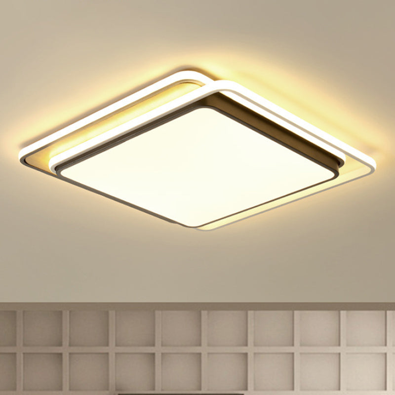 Plafoniera a incasso quadrata sovrapposta Simplicity LED in metallo nero per montaggio a soffitto in luce bianca/calda, larghezza 19"/23"