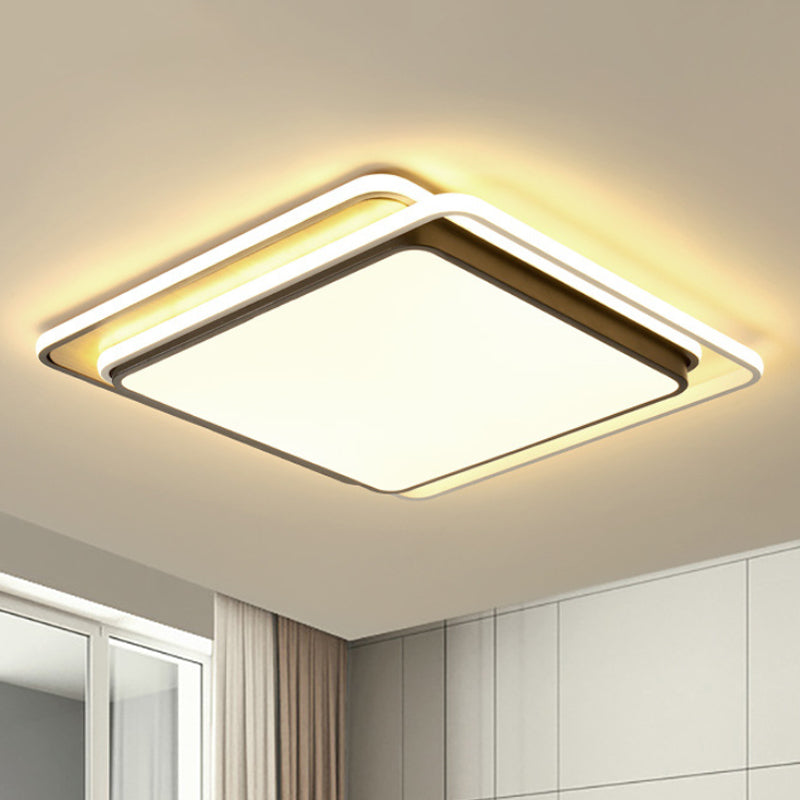 Plafoniera a incasso quadrata sovrapposta Simplicity LED in metallo nero per montaggio a soffitto in luce bianca/calda, larghezza 19"/23"