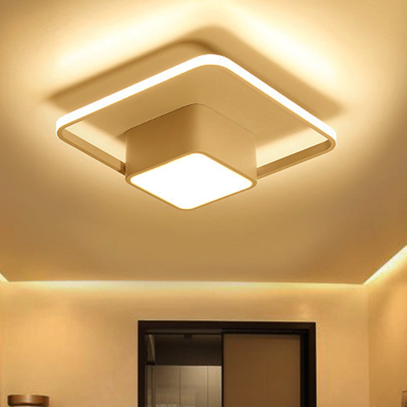 Square and Block Acrylic Ceiling Light Modern LED 18"/21.5"/25.5" Wide Flush Light in Warm/White/Natural Light