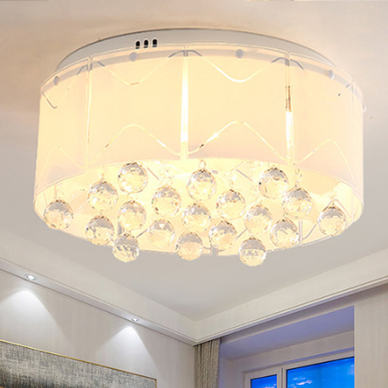 Éclairage encastré en cristal à tambour, éclairage multi-lumière moderniste de 18 "/ 19.5" de large, luminaire encastré à Led blanc de large