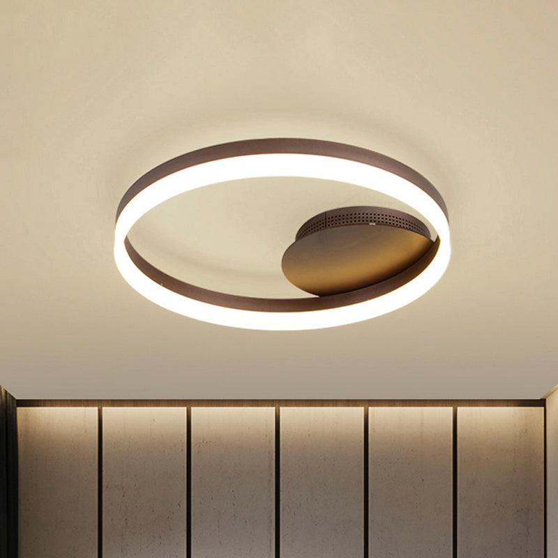 Cerchio semi -filo luce semplice a led acrilico Il soffitto del soffitto del caffè in luce calda/bianca/naturale, larghezza 12 "/16" /19.5 "