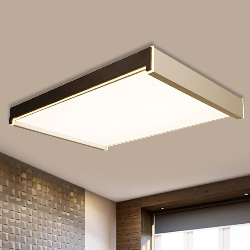 Luz empotrada LED acrílica rectangular, lámpara de techo empotrada blanca moderna de 19,5 "/ 27"/29,5 "de ancho, luz cálida/blanca/natural