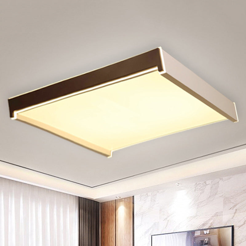 Rechteckige Acryl LED Flush Licht Moderne 19.5"/27"/29.5" breite weiße Flush Deckenleuchte, warm/weiß/natürliches Licht