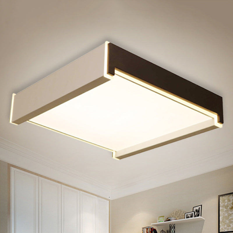 Luz empotrada LED acrílica rectangular, lámpara de techo empotrada blanca moderna de 19,5 "/ 27"/29,5 "de ancho, luz cálida/blanca/natural