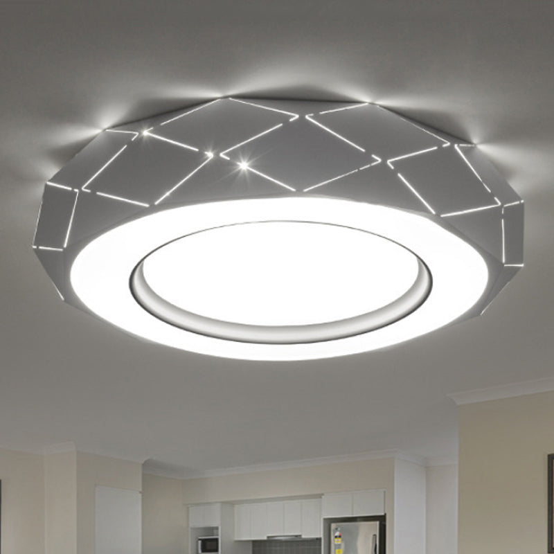 Plafoniera a incasso a LED con paralume acrilico scavato in bianco, larghezza 11"/19,5"/24,5"