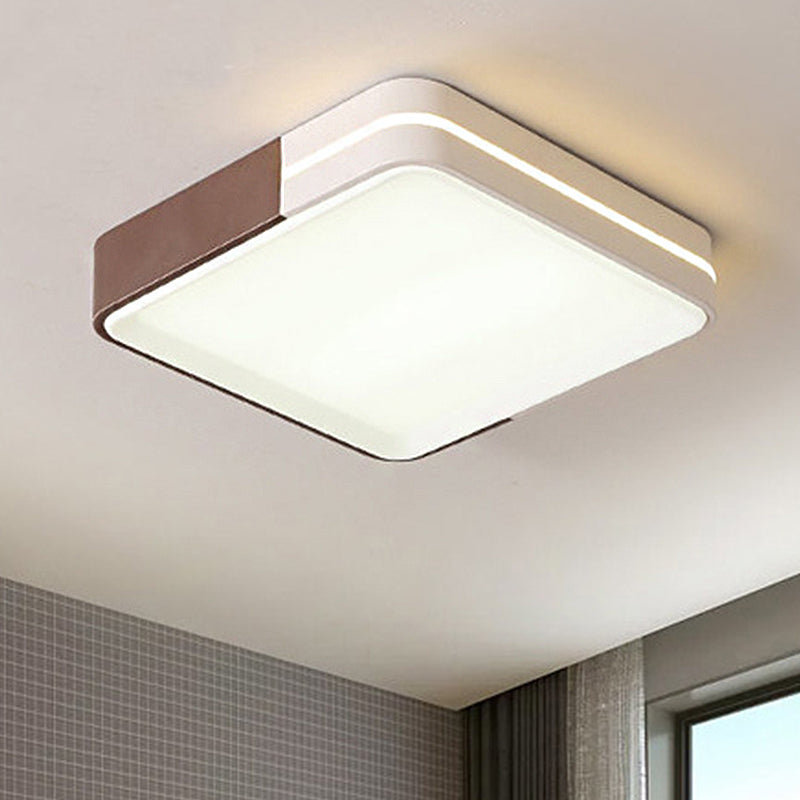 Lampada da incasso a LED per soggiorno con paralume acrilico quadrato/rettangolare Lampada da soffitto modernista bianca con montaggio ad incasso in luce bianca/calda, larghezza 19"/38"