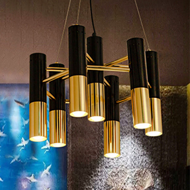 Tube Chandelier Light Modern Metal 7/13/19 Lights Gold Hanging Ceiling Lamp in Warm Light for Living Room