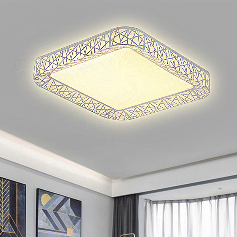 Quadrato/rettangolare acrilico lampada da incasso Modernista Led bianco a incasso lampada da soffitto con diffusore smerigliato, 19.5 "/25 "/35.5" Wide