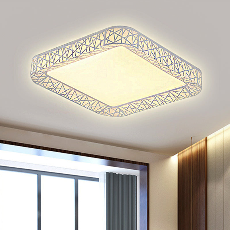 Quadrato/rettangolare acrilico lampada da incasso Modernista Led bianco a incasso lampada da soffitto con diffusore smerigliato, 19.5 "/25 "/35.5" Wide