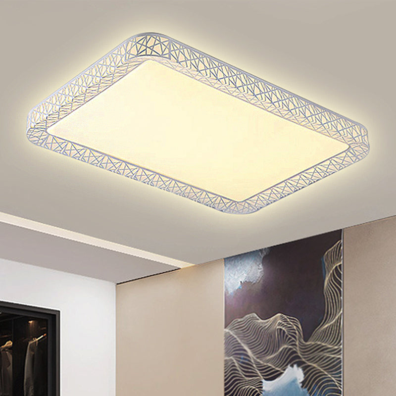 Quadrato/rettangolare acrilico lampada da incasso Modernista Led bianco a incasso lampada da soffitto con diffusore smerigliato, 19.5 "/25 "/35.5" Wide