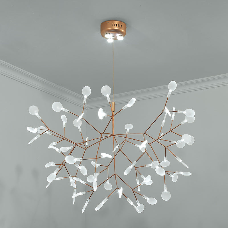 Designer Heracleum Chandelier Acrylique Living Room LED PRENDANT LIGHT DIMPLUAT EN BRONZE