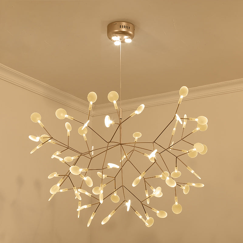 Designer Heracleum Chandelier Acrylique Living Room LED PRENDANT LIGHT DIMPLUAT EN BRONZE