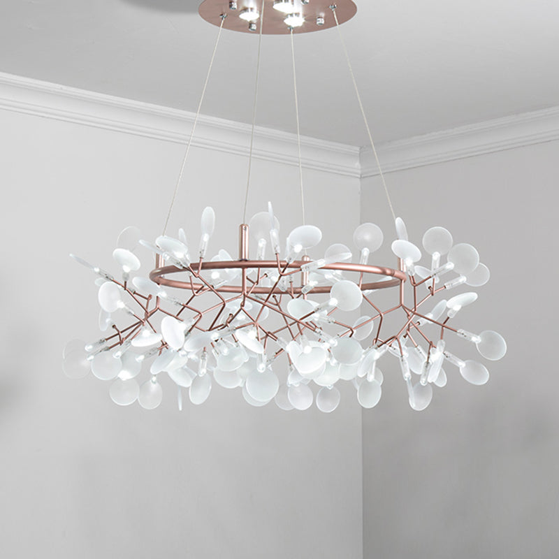 Designer Heracleum Chandelier Acrylique Living Room LED PRENDANT LIGHT DIMPLUAT EN BRONZE