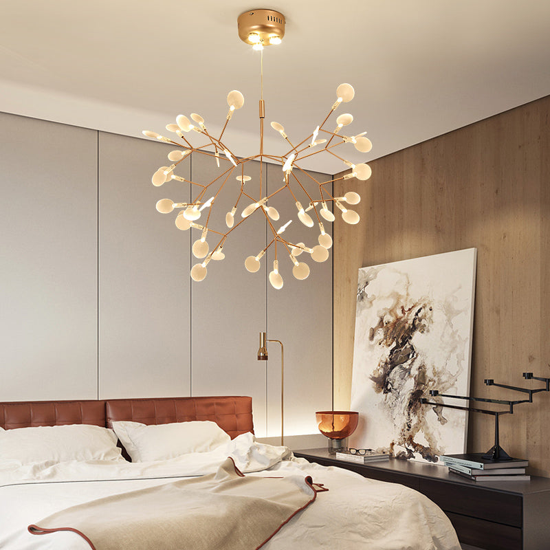 Designer Heracleum Chandelier Acrylique Living Room LED PRENDANT LIGHT DIMPLUAT EN BRONZE