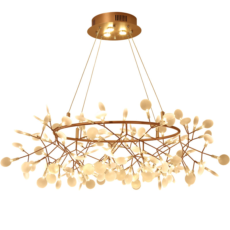 Designer Heracleum Chandelier Acrylique Living Room LED PRENDANT LIGHT DIMPLUAT EN BRONZE