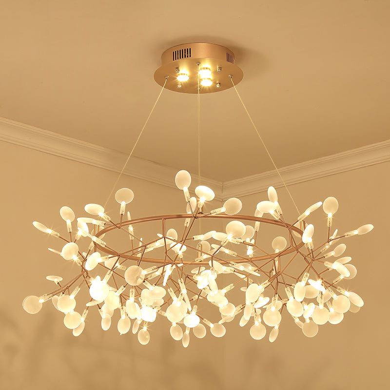 Designer Heracleum Chandelier Acrylique Living Room LED PRENDANT LIGHT DIMPLUAT EN BRONZE