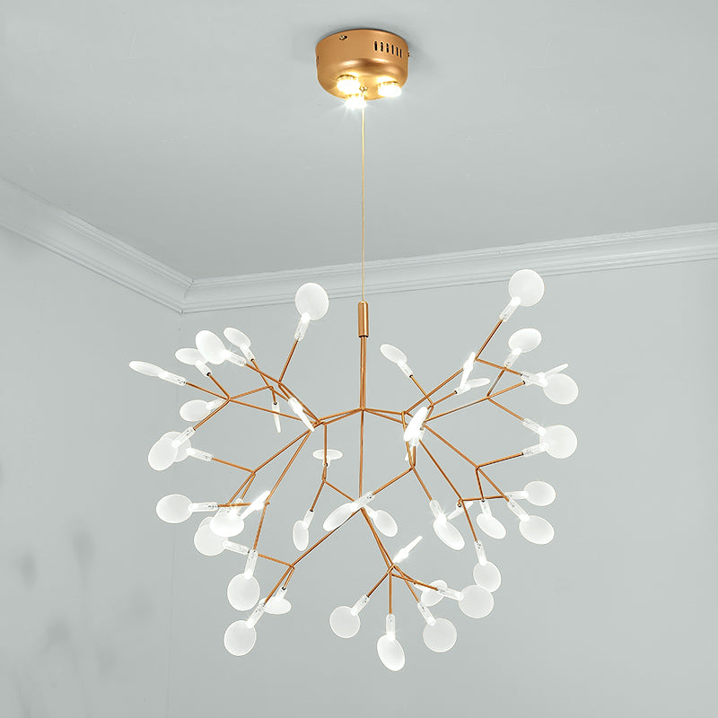 Designer Heracleum Chandelier Acrylique Living Room LED PRENDANT LIGHT DIMPLUAT EN BRONZE