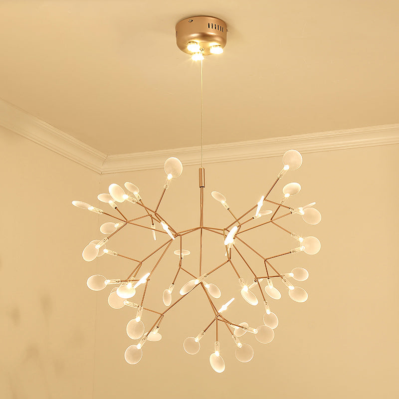 Designer Heracleum Chandelier Acrylique Living Room LED PRENDANT LIGHT DIMPLUAT EN BRONZE