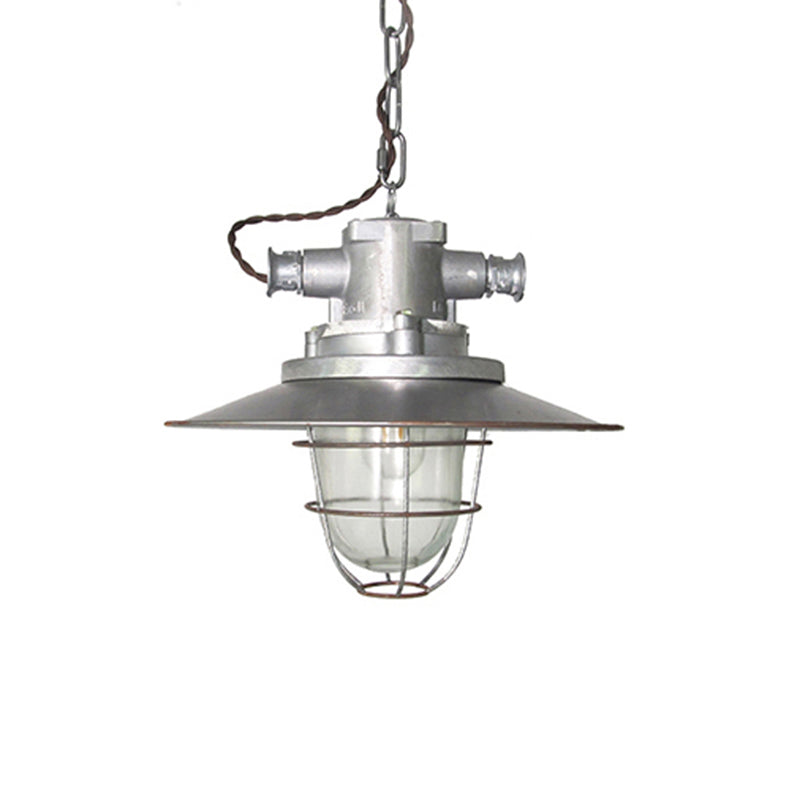 Single Shaded Suspension Lighting Industrial Metal Pendant Ceiling Lamp for Bistro