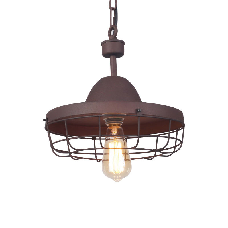 Single Shaded Suspension Lighting Industrial Metal Pendant Ceiling Lamp for Bistro