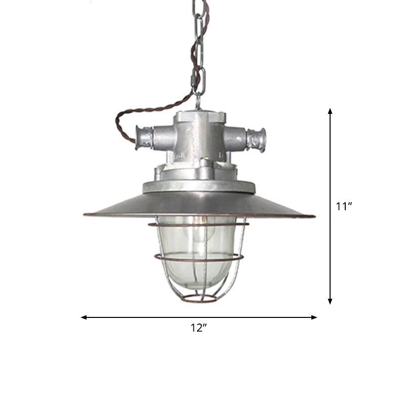 Single Shaded Suspension Lighting Industrial Metal Pendant Ceiling Lamp for Bistro