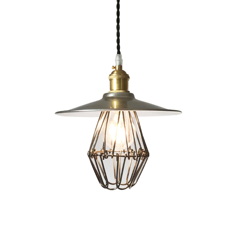 Single Shaded Suspension Lighting Industrial Metal Pendant Ceiling Lamp for Bistro