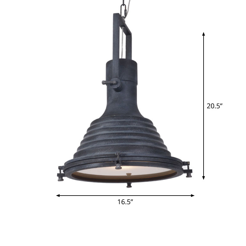 Single Shaded Suspension Lighting Industrial Metal Pendant Ceiling Lamp for Bistro