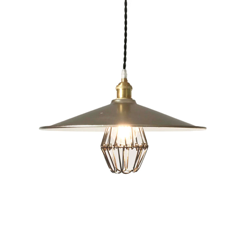 Single Shaded Suspension Lighting Industrial Metal Pendant Ceiling Lamp for Bistro