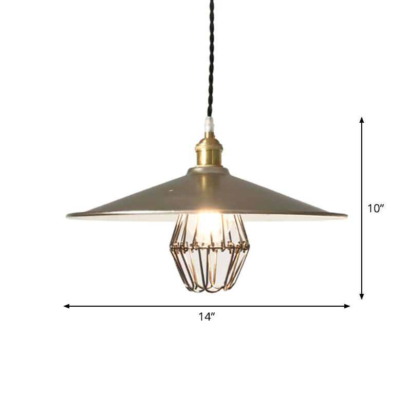 Single Shaded Suspension Lighting Industrial Metal Pendant Ceiling Lamp for Bistro