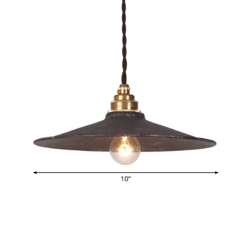 Single Shaded Suspension Lighting Industrial Metal Pendant Ceiling Lamp for Bistro