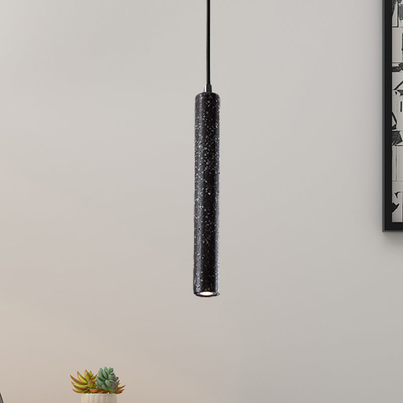 12"/21.5"H Tube Ceiling Pendant Light in Nordic Style Concrete1 Light Black/White/Yellow Hanging Ceiling Light