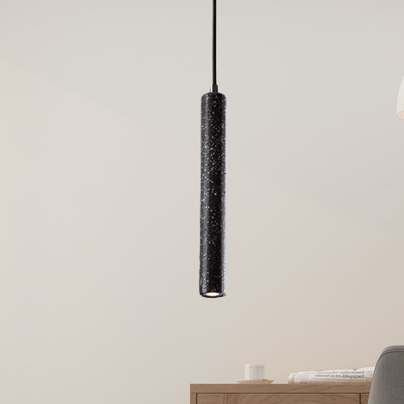 12"/21.5"H Tube Ceiling Pendant Light in Nordic Style Concrete1 Light Black/White/Yellow Hanging Ceiling Light