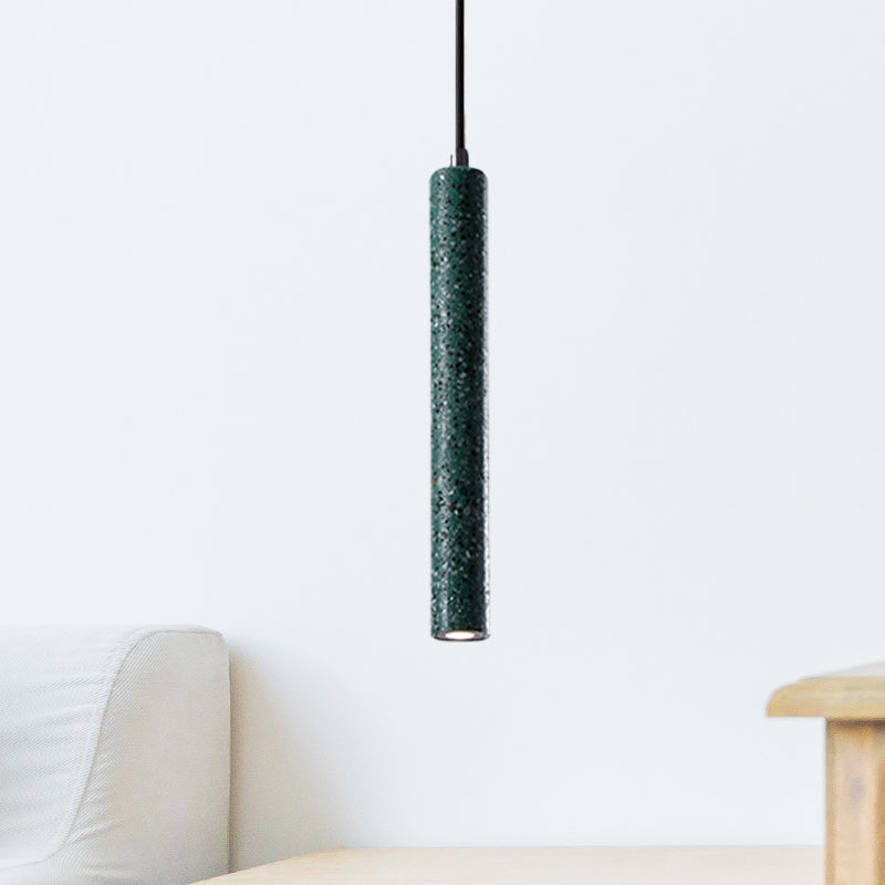 12"/21.5"H Tube Ceiling Pendant Light in Nordic Style Concrete1 Light Black/White/Yellow Hanging Ceiling Light