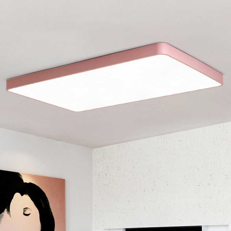 Macaron Rechteckige Flush Mount Licht Acryl Wohnzimmer LED Deckenhalterung Leuchte