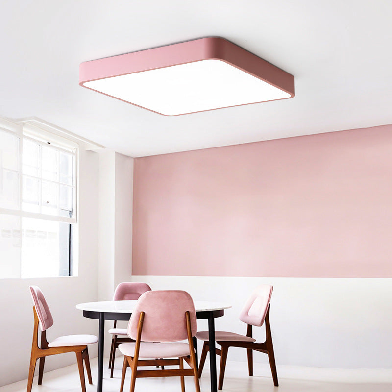 Macaron Rechteckige Flush Mount Licht Acryl Wohnzimmer LED Deckenhalterung Leuchte