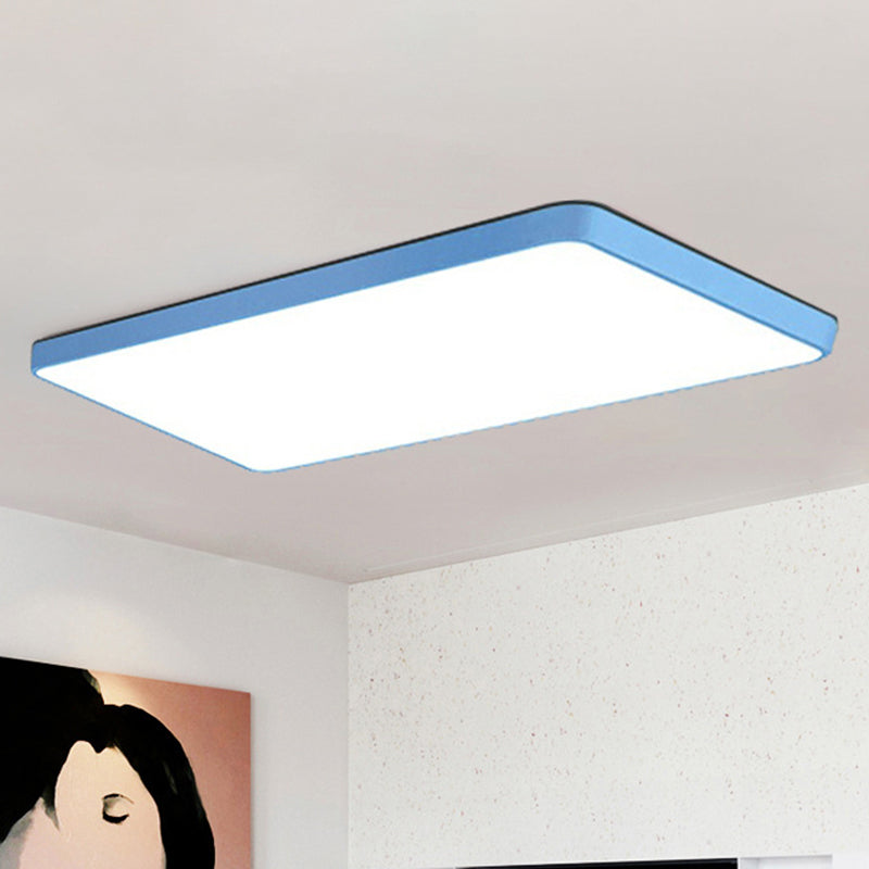 Macaron Rectangulaire Flush Mount Light Acrylique Salon à LED Ceiling Mount Light Fixture