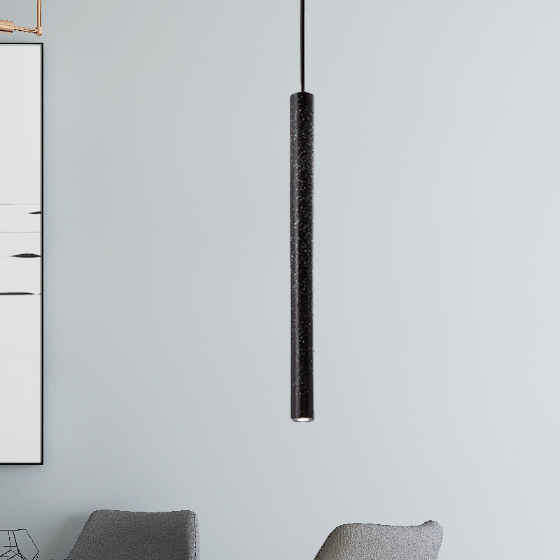 12"/21.5"H Tube Ceiling Pendant Light in Nordic Style Concrete1 Light Black/White/Yellow Hanging Ceiling Light